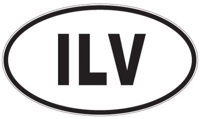 ILV - 3 Letter Initials Oval Sticker