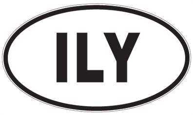ILY - 3 Letter Initials Oval Magnet