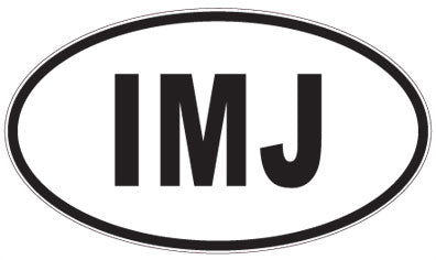IMJ - 3 Letter Initials Oval Magnet