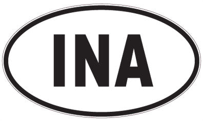 INA - 3 Letter Initials Oval Magnet