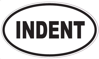 INDENT - Oval Sticker