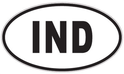 IND - 3 Letter Initials Oval Magnet