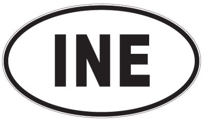 INE - 3 Letter Initials Oval Magnet