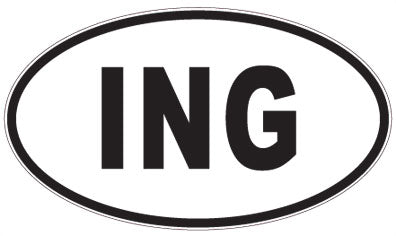 ING - 3 Letter Initials Oval Magnet
