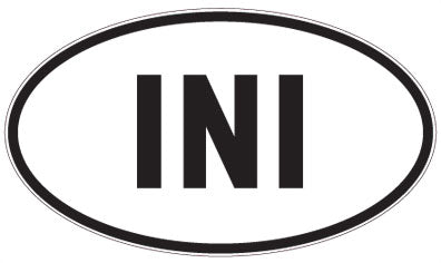 INI - 3 Letter Initials Oval Sticker