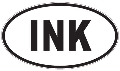 INK - 3 Letter Initials Oval Sticker