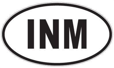 INM - 3 Letter Initials Oval Magnet