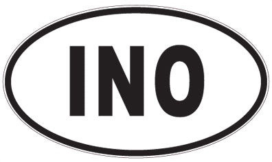 INO - 3 Letter Initials Oval Sticker