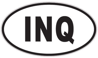 INQ - 3 Letter Initials Oval Magnet