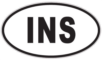 INS - 3 Letter Initials Oval Magnet