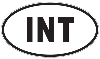 INT - 3 Letter Initials Oval Magnet