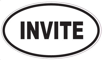 INVITE - Oval Sticker
