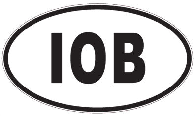 IOB - 3 Letter Initials Oval Sticker