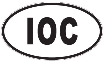 IOC - 3 Letter Initials Oval Sticker