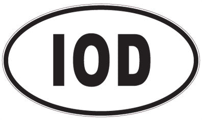 IOD - 3 Letter Initials Oval Sticker