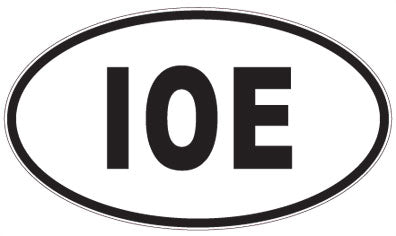 IOE - 3 Letter Initials Oval Sticker