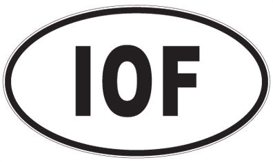 IOF - 3 Letter Initials Oval Sticker