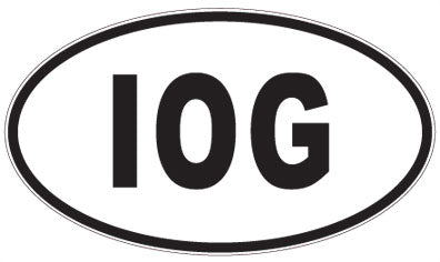 IOG - 3 Letter Initials Oval Sticker
