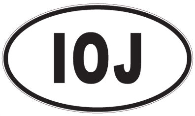 IOJ - 3 Letter Initials Oval Sticker