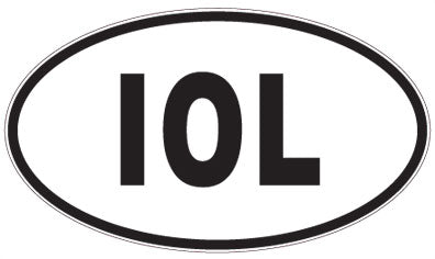 IOL - 3 Letter Initials Oval Sticker