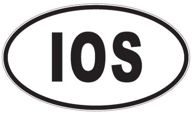 IOS - 3 Letter Initials Oval Magnet