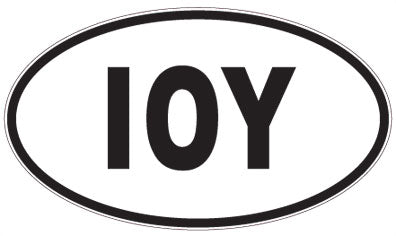 IOY - 3 Letter Initials Oval Sticker