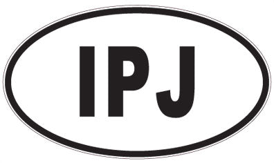 IPJ - 3 Letter Initials Oval Sticker