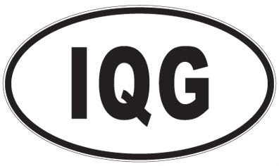 IQG - 3 Letter Initials Oval Sticker