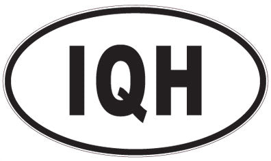 IQH - 3 Letter Initials Oval Sticker