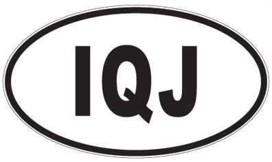IQJ - 3 Letter Initials Oval Magnet