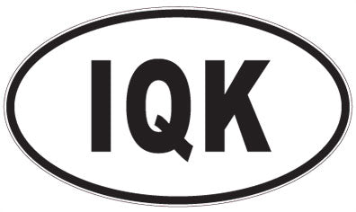 IQK - 3 Letter Initials Oval Sticker