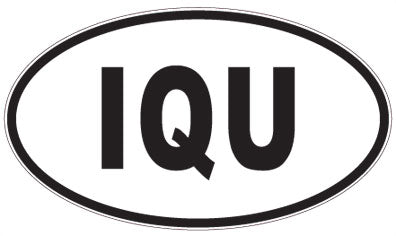 IQU - 3 Letter Initials Oval Sticker