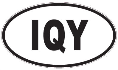 IQY - 3 Letter Initials Oval Magnet