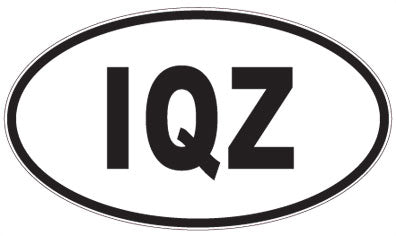 IQZ - 3 Letter Initials Oval Sticker