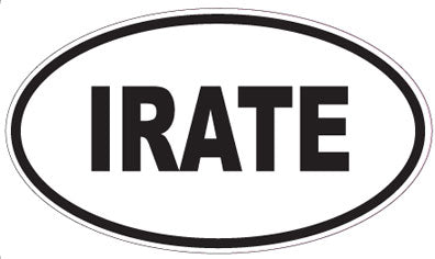 IRATE - Oval Magnet