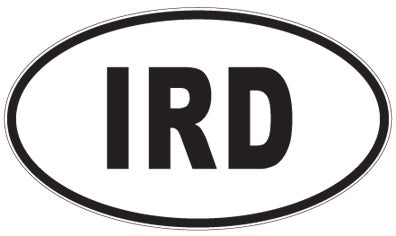 IRD - 3 Letter Initials Oval Sticker