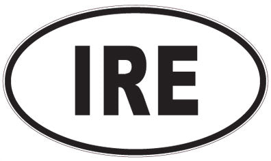 IRE - 3 Letter Initials Oval Sticker