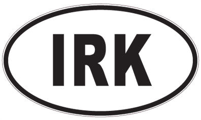 IRK - 3 Letter Initials Oval Sticker