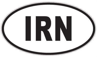 IRN - 3 Letter Initials Oval Sticker