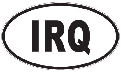 IRQ - 3 Letter Initials Oval Sticker
