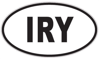 IRY - 3 Letter Initials Oval Sticker
