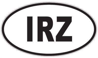 IRZ - 3 Letter Initials Oval Sticker