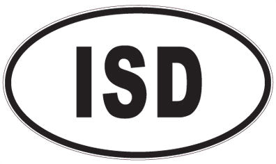 ISD - 3 Letter Initials Oval Magnet