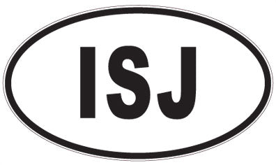 ISJ - 3 Letter Initials Oval Magnet