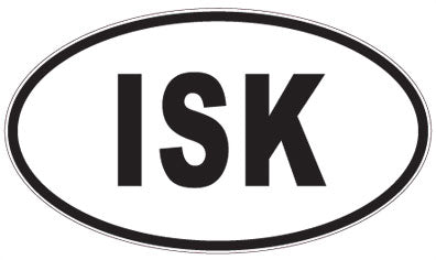 ISK - 3 Letter Initials Oval Sticker