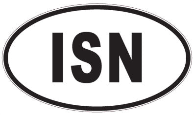 ISN - 3 Letter Initials Oval Sticker