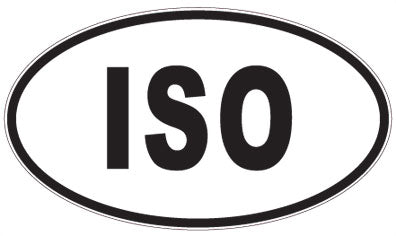 ISO - 3 Letter Initials Oval Sticker