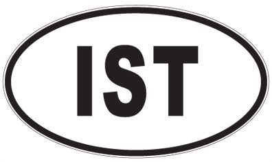 IST - 3 Letter Initials Oval Sticker