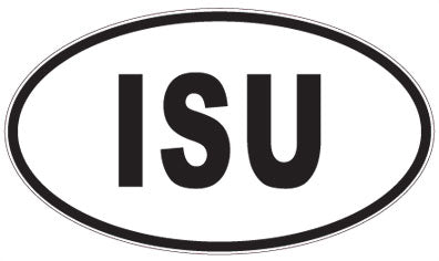 ISU - 3 Letter Initials Oval Sticker