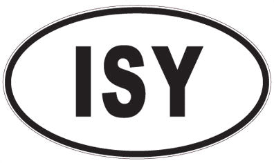 ISY - 3 Letter Initials Oval Sticker